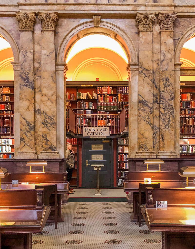 Main Reading Room, located in the Library of Congress, Washington D.C.